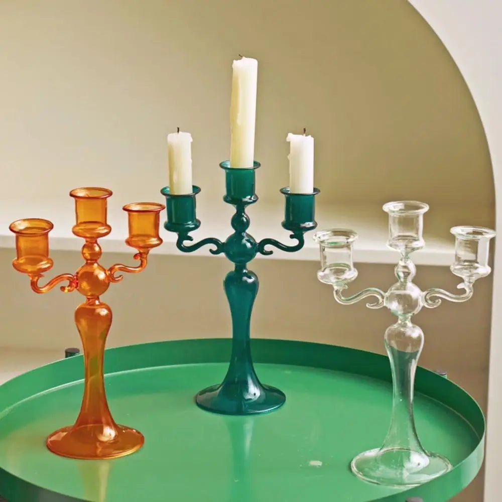 bougeoir chandelier en verre